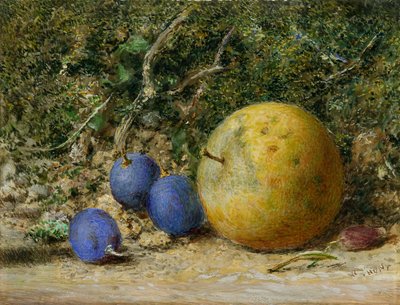 Three Grapes and an Apple by William Henry Hunt